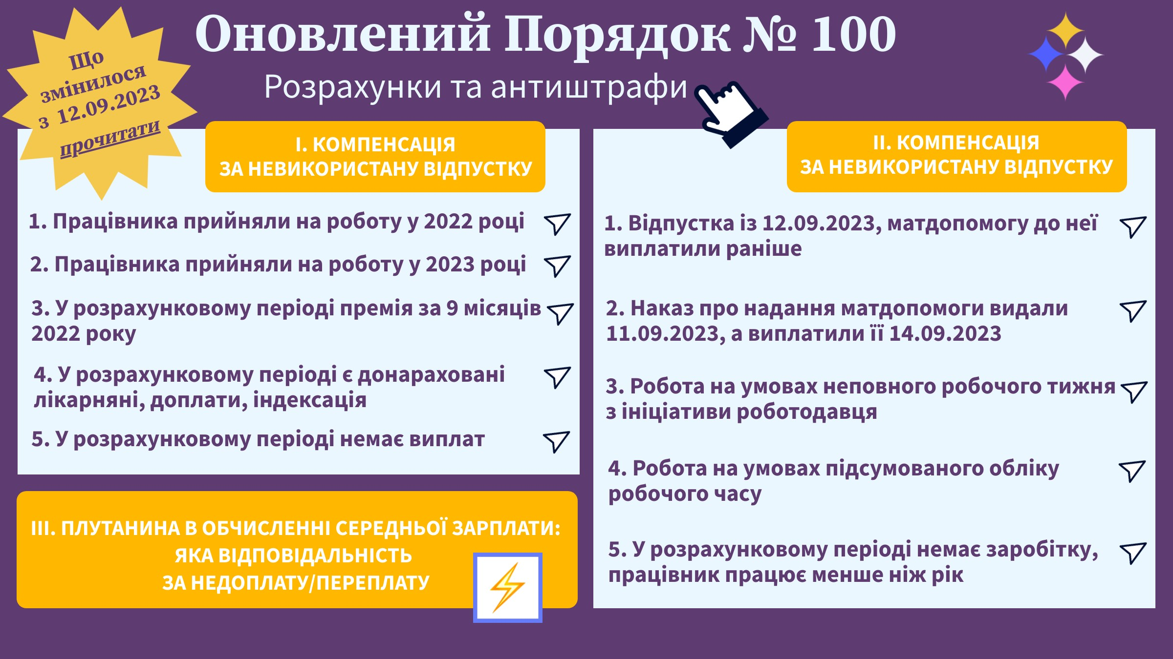 Розрахунки за оновленим Порядком № 100